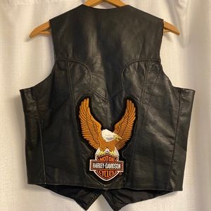 VINTAGE Harley Davidson leather vest